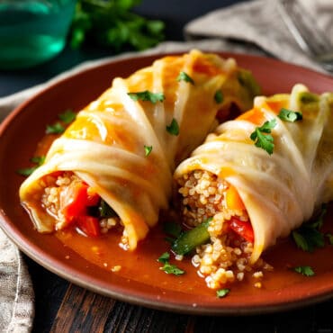 Chou farci végétarien au quinoa et légumes