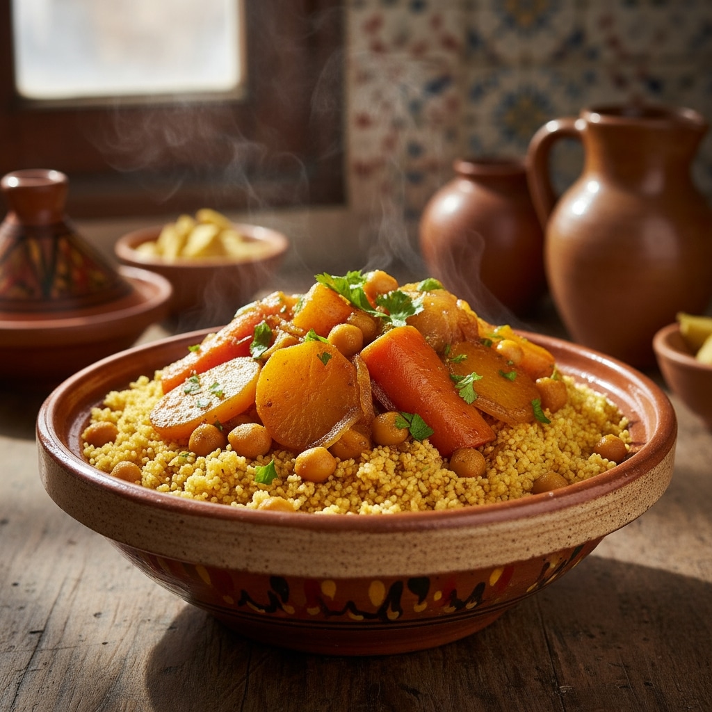 Couscous express aux légumes racines et pois chiches