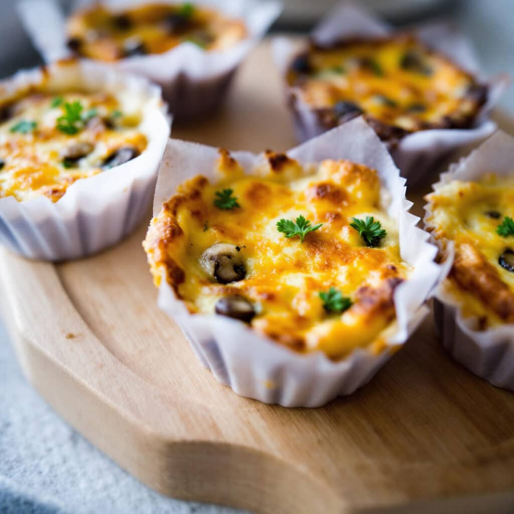 mini quiches végétariennes poireaux champignons