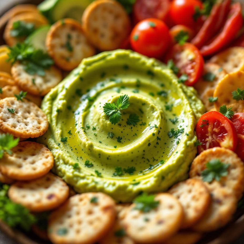 Présentation finale apéro végétarien avec houmous et légumes