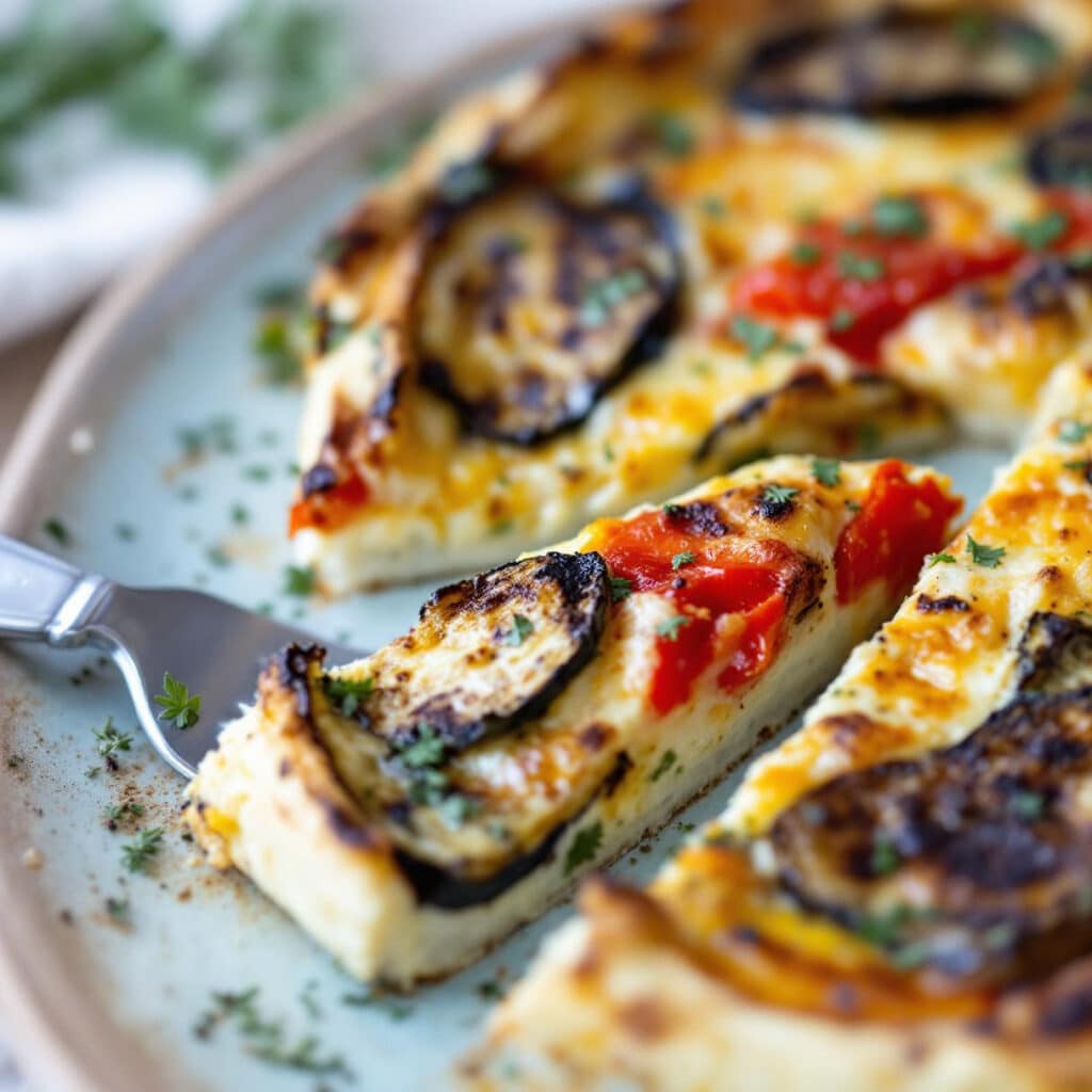 quiche méditerranéenne végétarienne aux légumes grillés