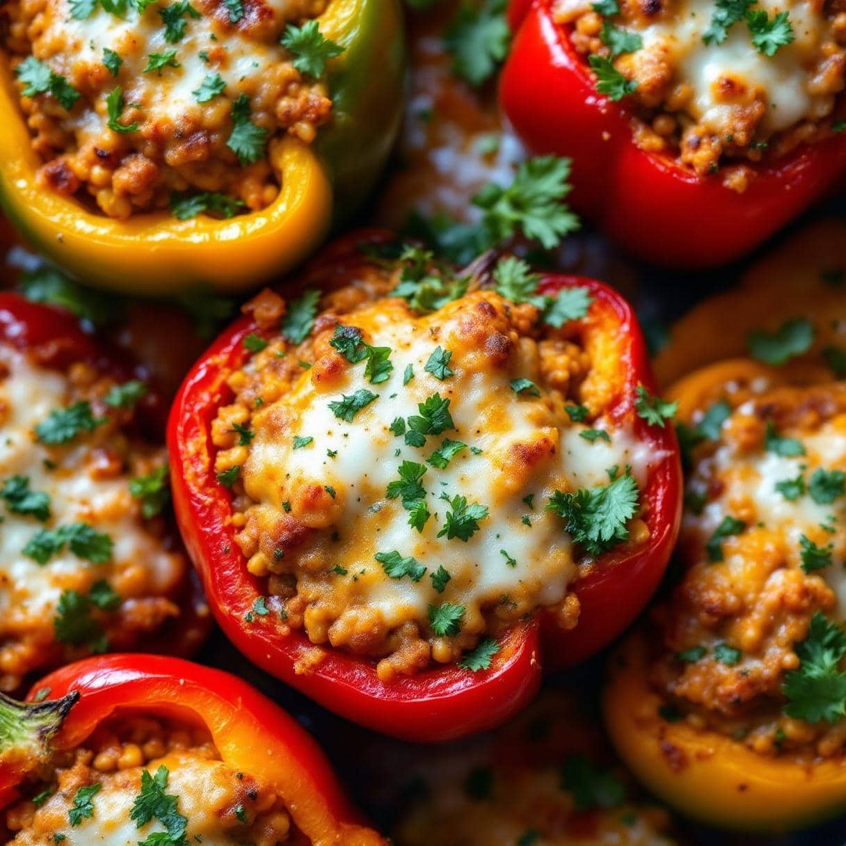Recette saine de poivrons farcis végétariens au four