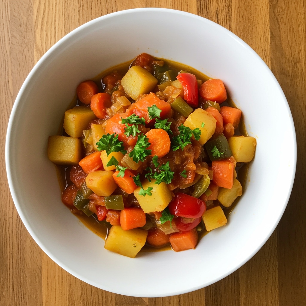 Plat mijoté végétarien au Cookeo dans un bol blanc