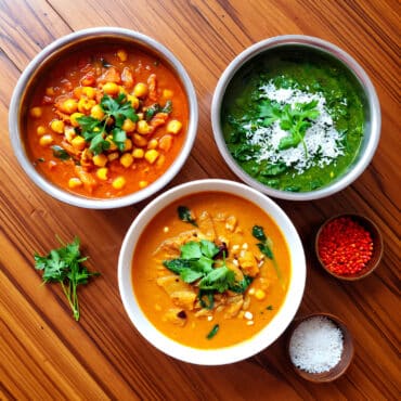 Curry minute en trois variantes – pois chiches, lentilles, légumes