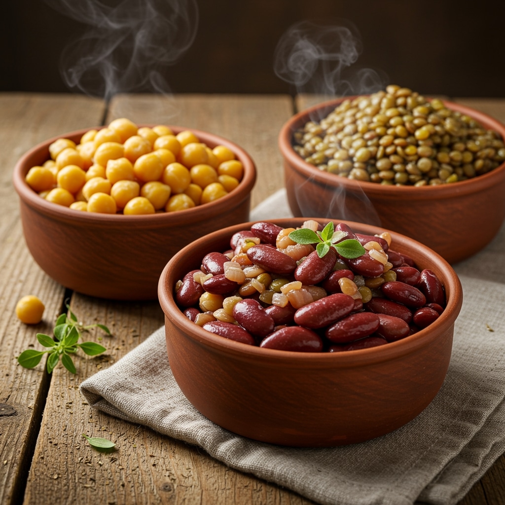Pois chiches, lentilles et haricots cuits pour batch cooking végétarien