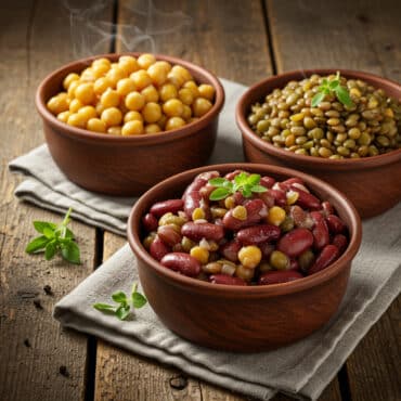 Pois chiches, lentilles et haricots cuits pour batch cooking végétarien