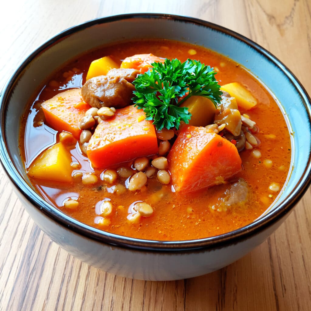 Ragoût de lentilles et carottes mijoté