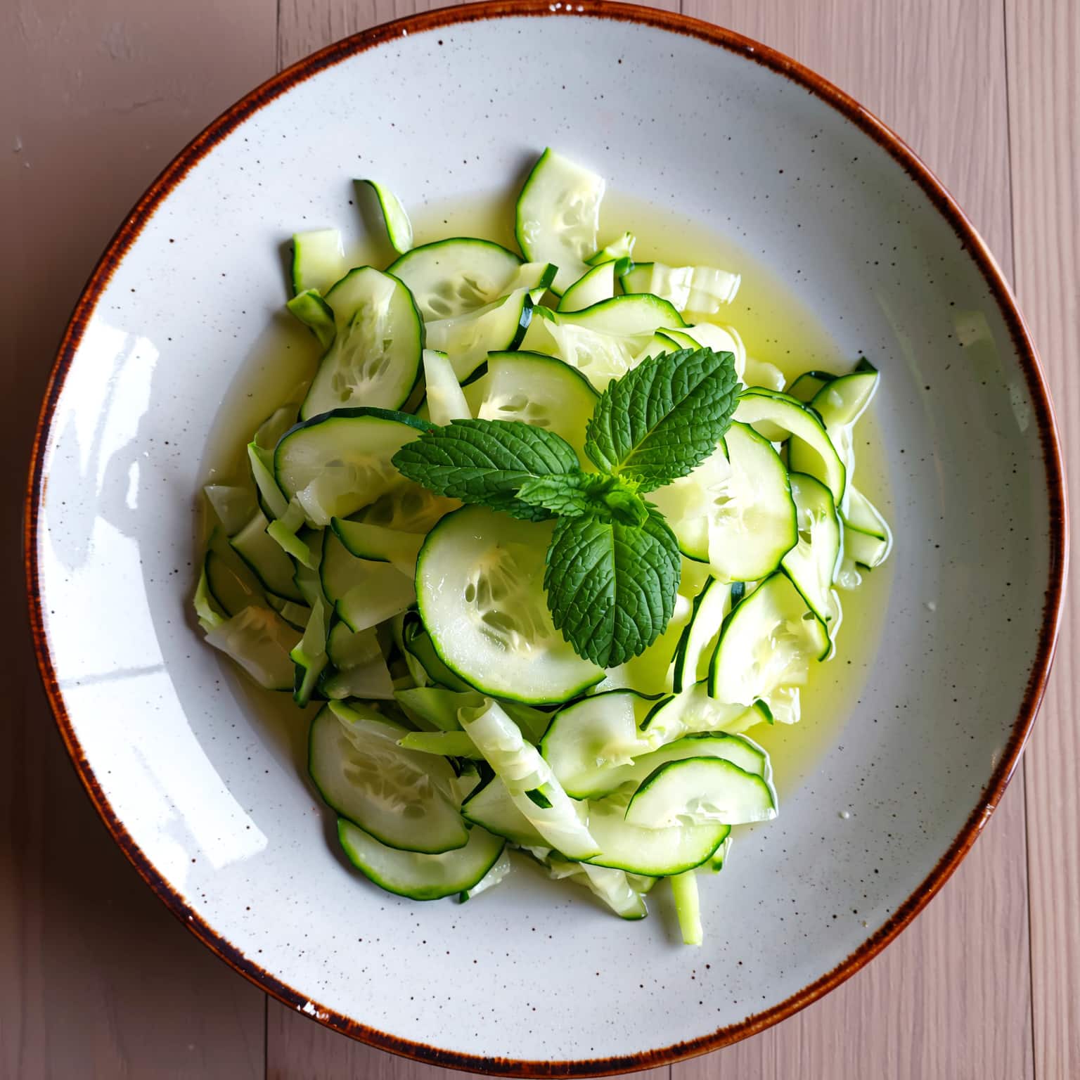 Salade crue de courgettes au citron et à la menthe