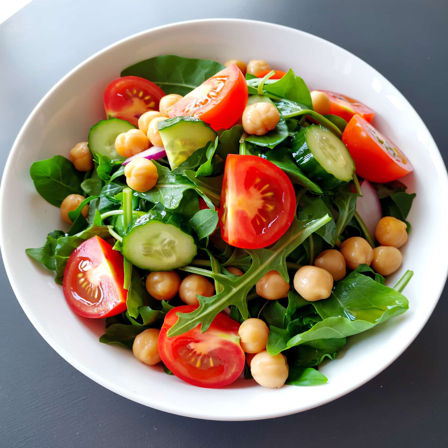 Salade pois chiches & roquette – Recette protéinée végétarienne