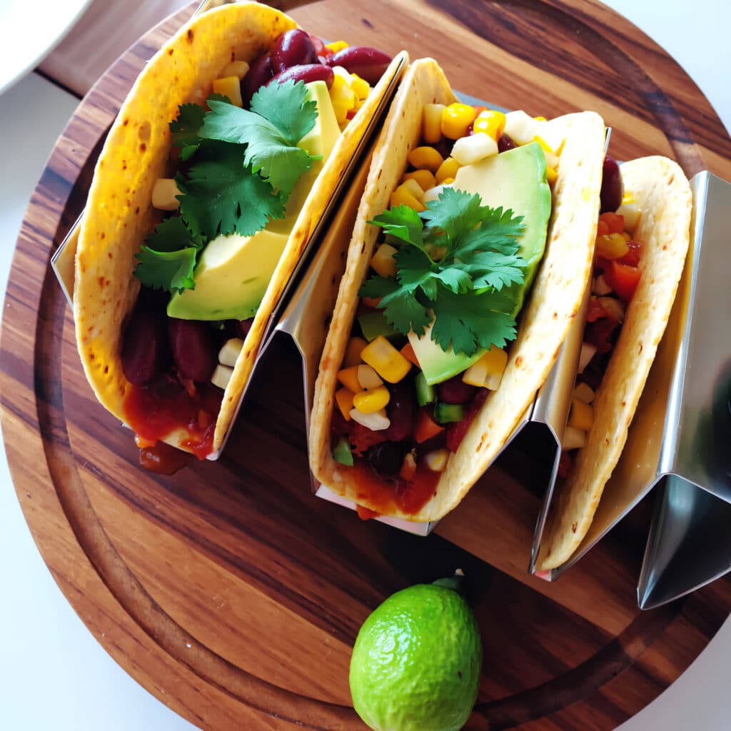 Tacos protéinés aux haricots rouges végétariens