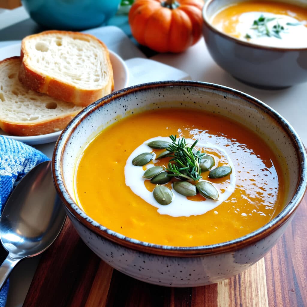 Velouté de potimarron crémeux et réconfortant