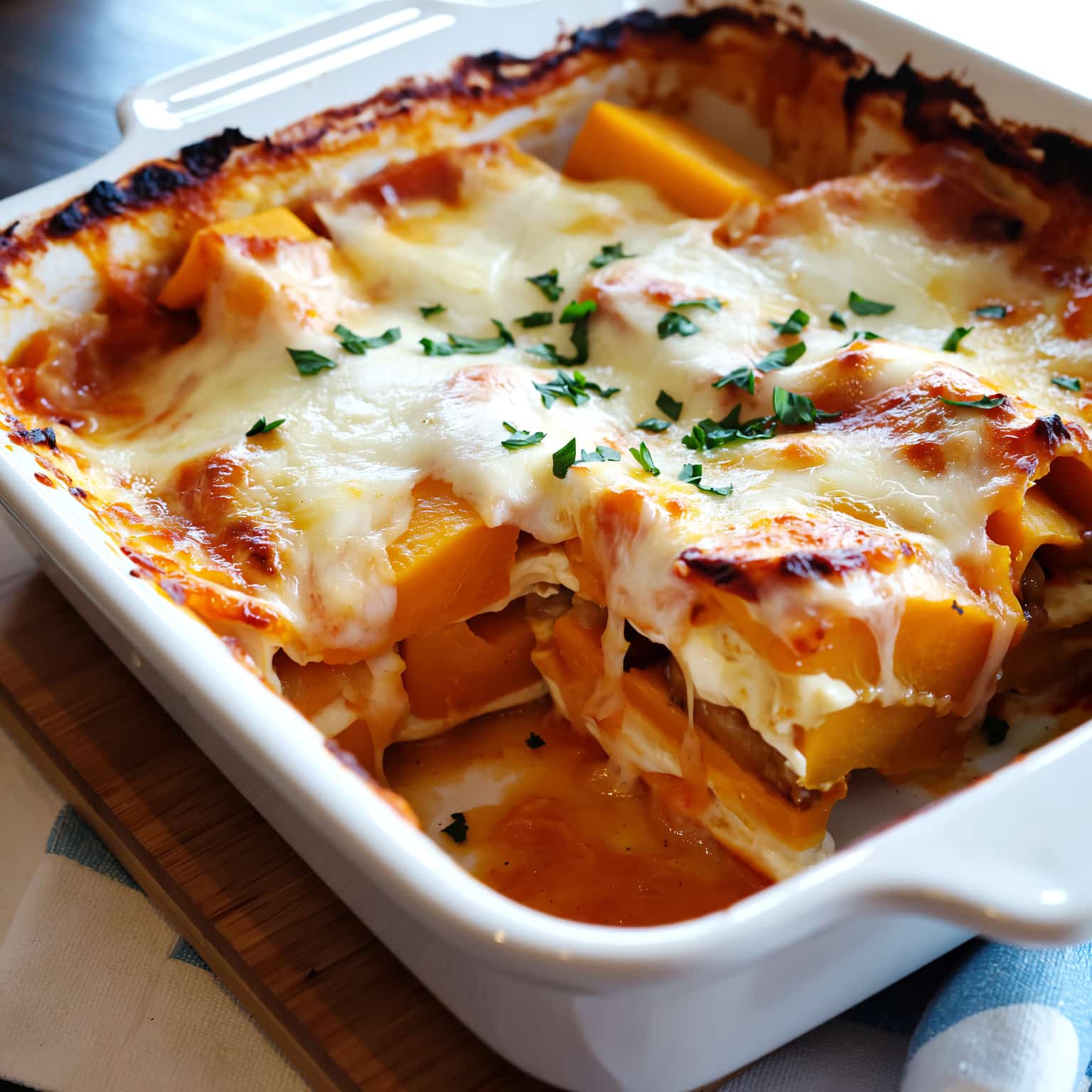 Lasagnes au butternut dorées et fondantes