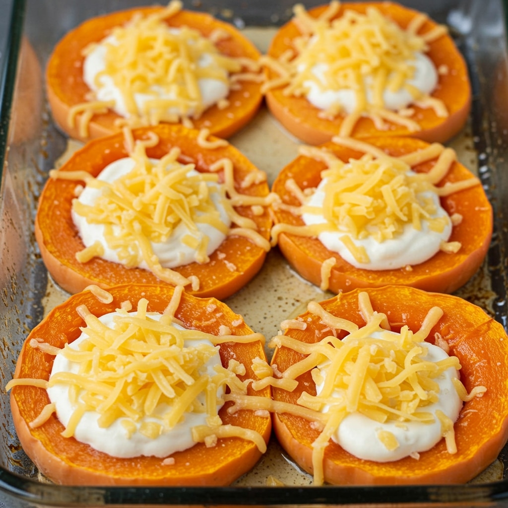 Préparation du gratin butternut-fromage