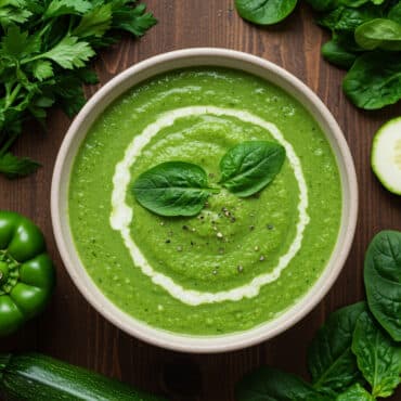 soupe détox aux légumes verts dans un bol