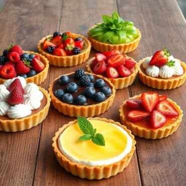 Assortiment de tartes et tartelettes végétariennes