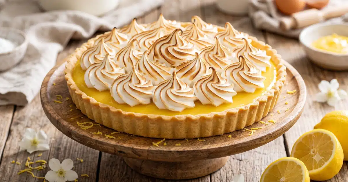 Tarte au citron meringuée entière